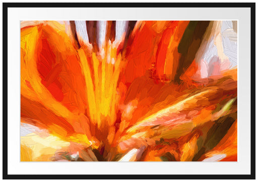 orange Lilie in Nahaufnahme Kunst Passepartout 100x70