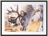 süßes Rentier beim Essen Kunst Passepartout 80x60