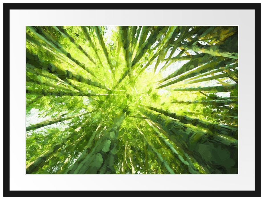 Grüner Bambus Kunst Passepartout 80x60