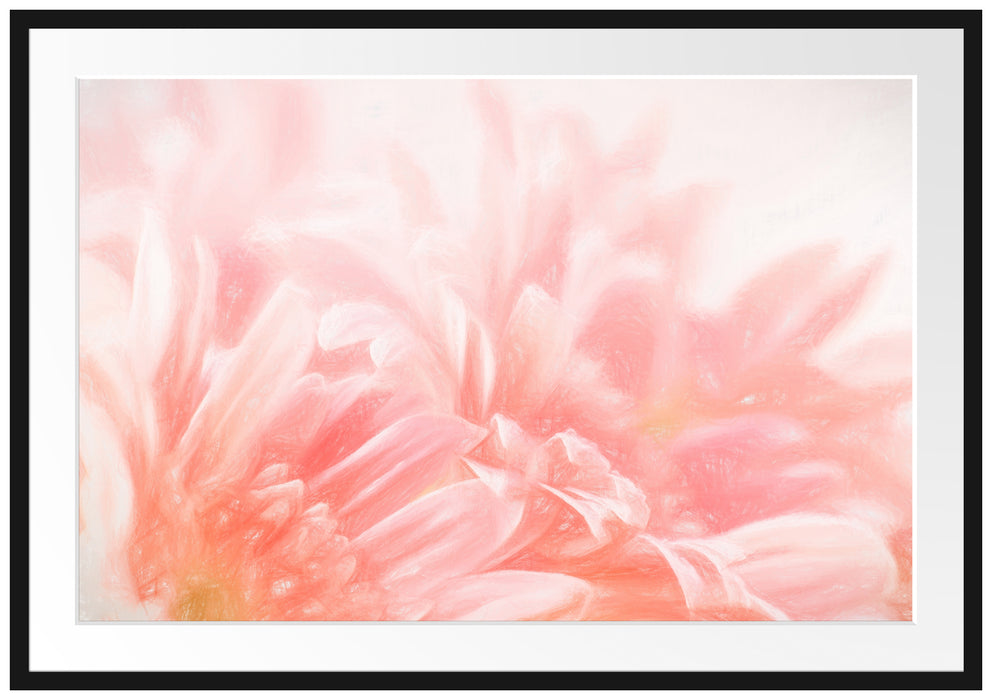 Pixxprint Gerbera-Blume, im Galerie-Passepartout Bilderrahmen