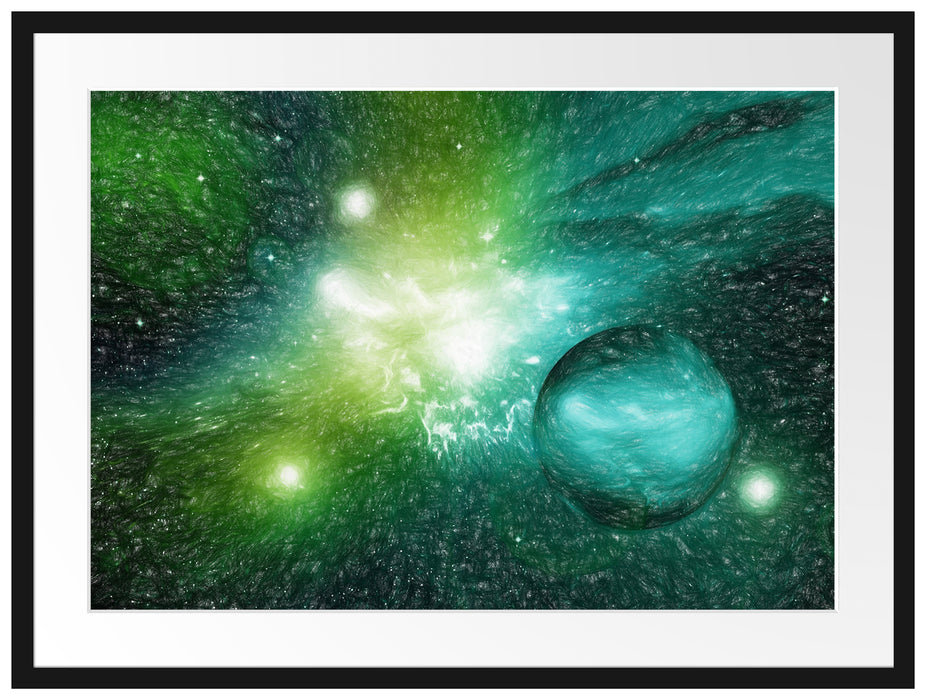 Sterne Galaxie Passepartout 80x60