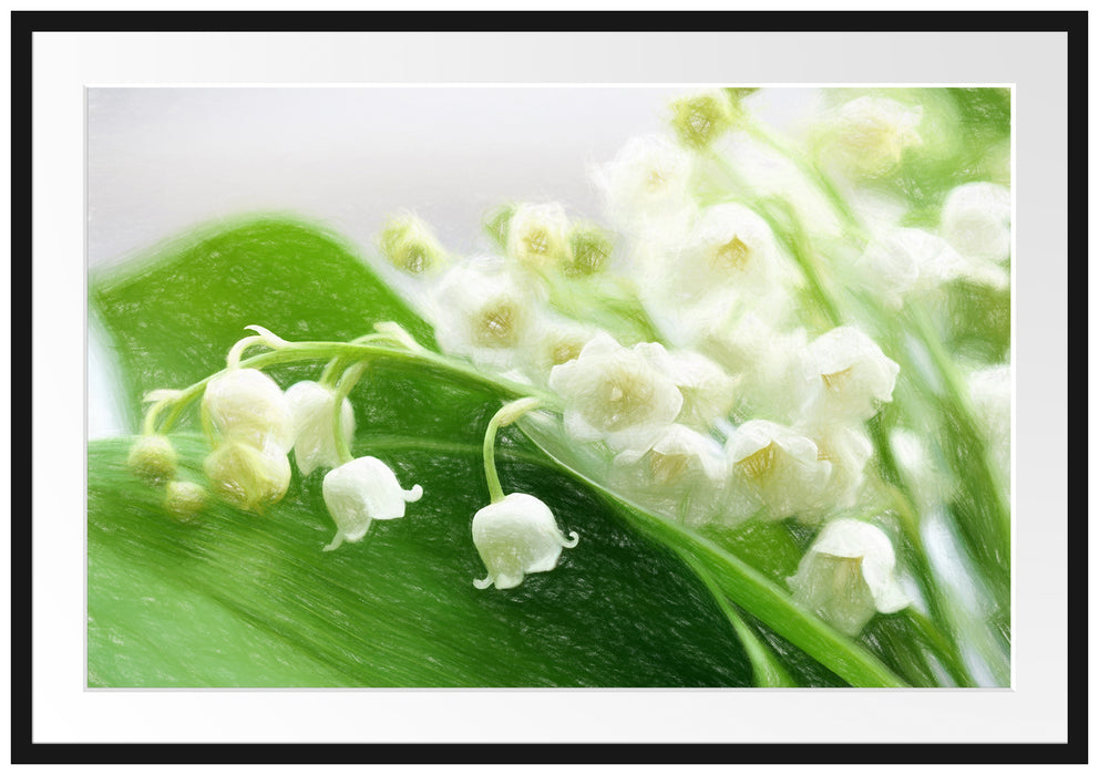 Pixxprint Maiglöckchen Ostern, im Galerie-Passepartout Bilderrahmen