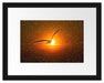 Möwe fliegt in den Sonnenuntergang Passepartout 38x30