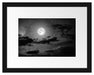Leuchtender Mond am Nachthimmel Passepartout 38x30