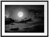 Leuchtender Mond am Nachthimmel Passepartout 80x60
