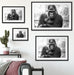 gelangweilter Gorilla Kunst B&W Passepartout Dekovorschlag