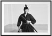 stolze Samurai-Kriegerin Kunst B&W Passepartout 100x70