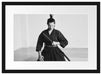 stolze Samurai-Kriegerin Kunst B&W Passepartout 55x40