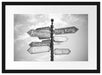Städte Wegweiser Kunst B&W Passepartout 55x40