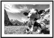 Kuh im Karwendelgebirge Kunst B&W Passepartout 100x70