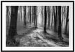Düstere Landschaft schwarz weiß Passepartout 100x70