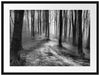 Düstere Landschaft schwarz weiß Passepartout 80x60