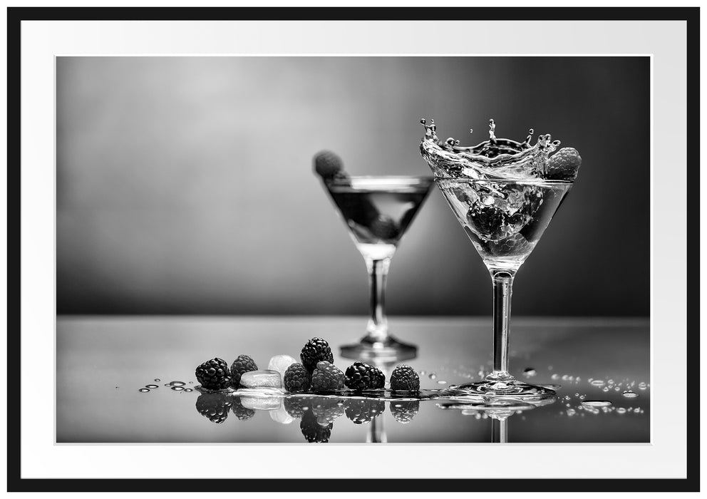 Pixxprint Coole Cocktails, im Galerie-Passepartout Bilderrahmen