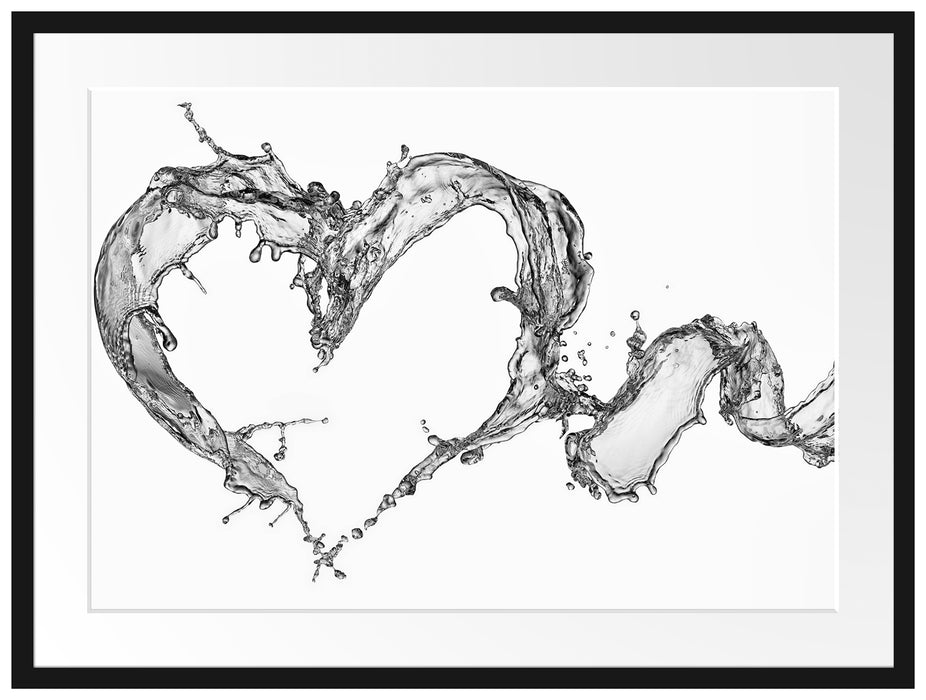 Herz aus Wasser Passepartout 80x60
