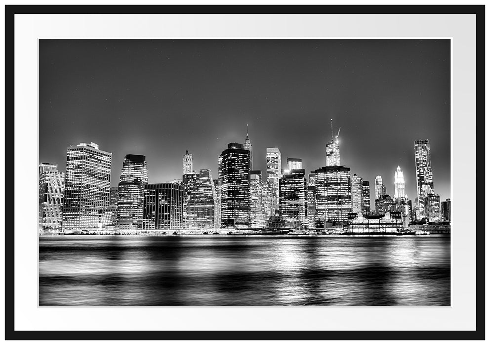 Pixxprint New York City, im Galerie-Passepartout Bilderrahmen