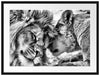 Kuschelnde Löwen Passepartout 80x60