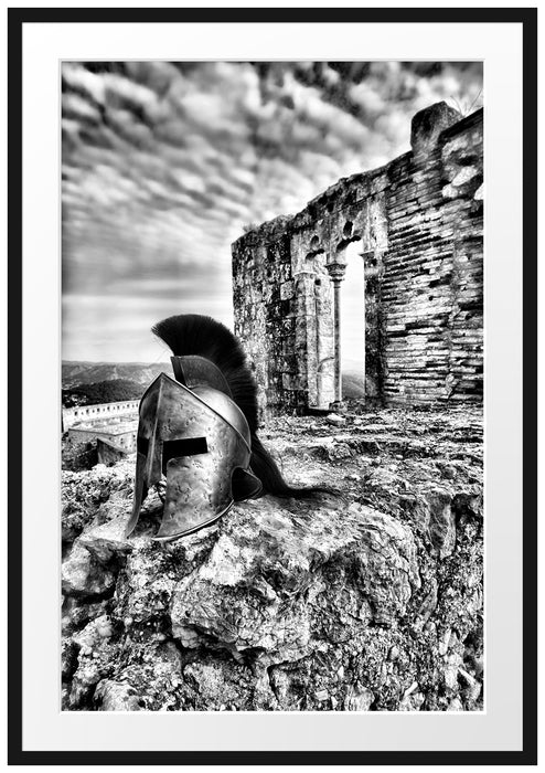 Pixxprint Römerhelm, im Galerie-Passepartout Bilderrahmen