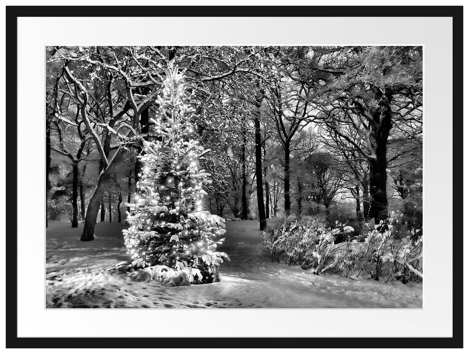 Leuchtender Weihnachtsbaum Passepartout 80x60