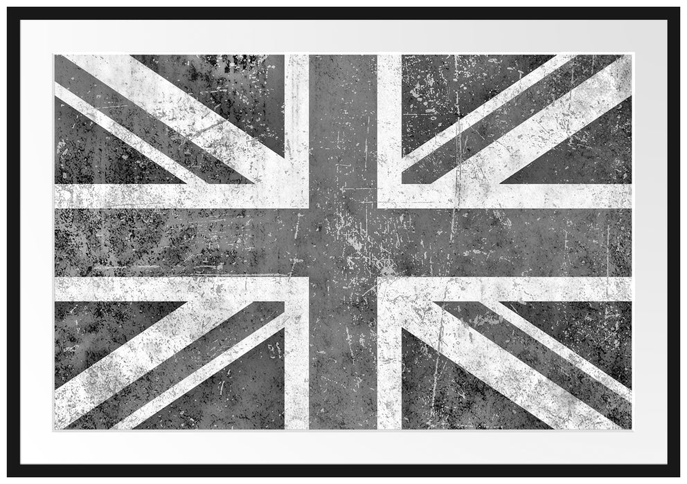 Pixxprint Union Jack, im Galerie-Passepartout Bilderrahmen