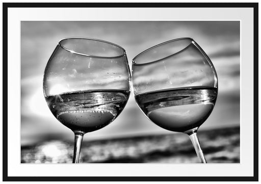 Weingläser am Meer Passepartout 100x70