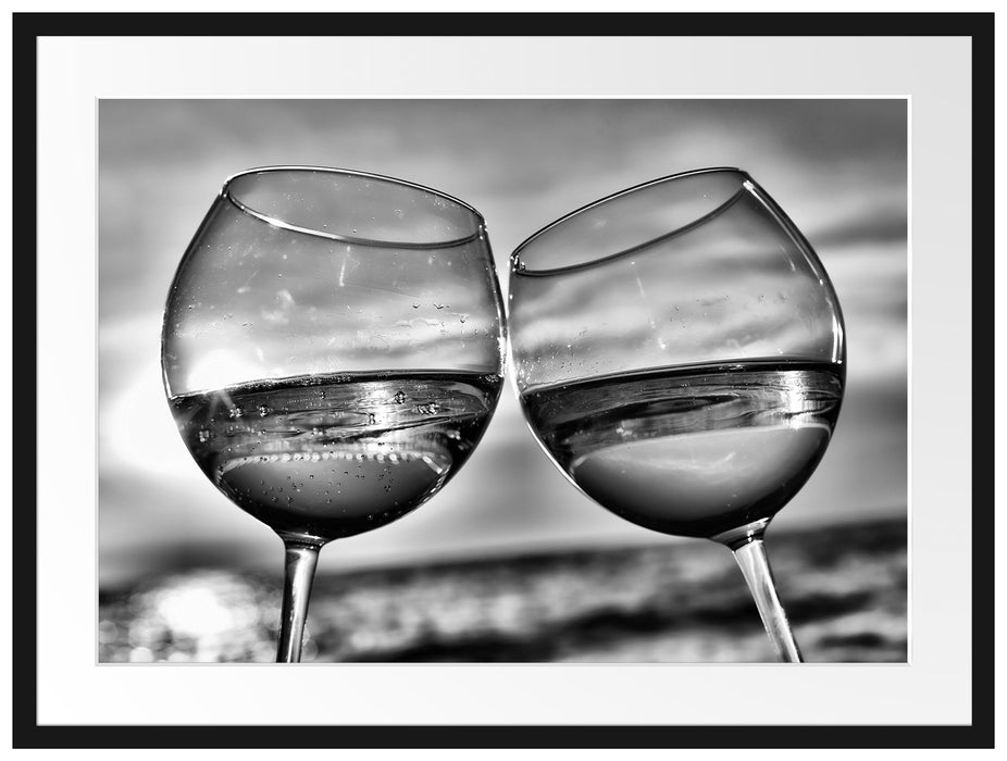 Weingläser am Meer Passepartout 80x60