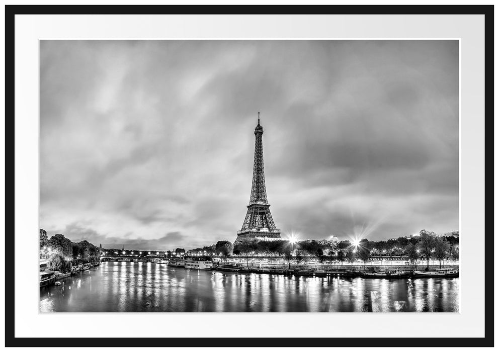 Eifelturm Paris bei Nacht Passepartout 100x70