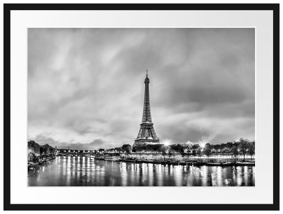 Eifelturm Paris bei Nacht Passepartout 80x60