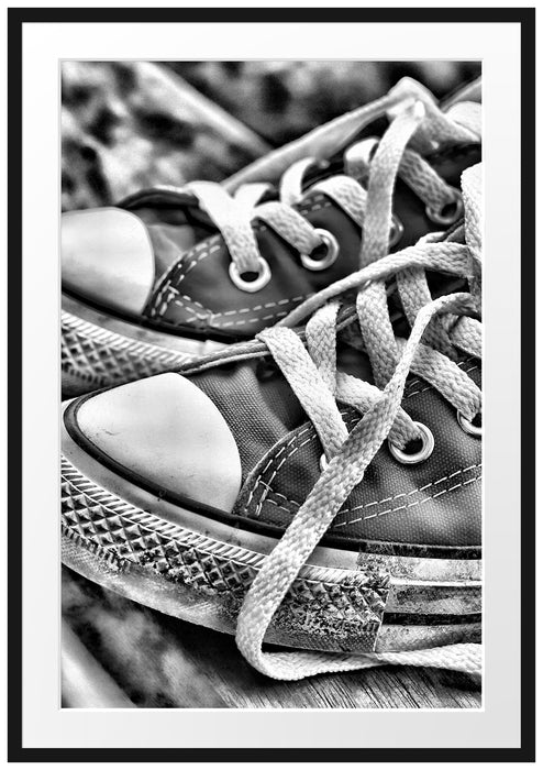 Pixxprint Trendige Schuhe, im Galerie-Passepartout Bilderrahmen
