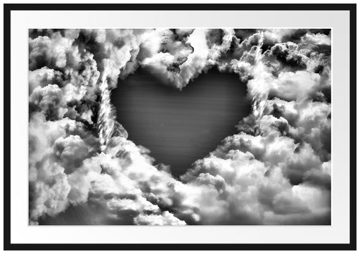 Romantisches Herz in den Wolken Passepartout 100x70