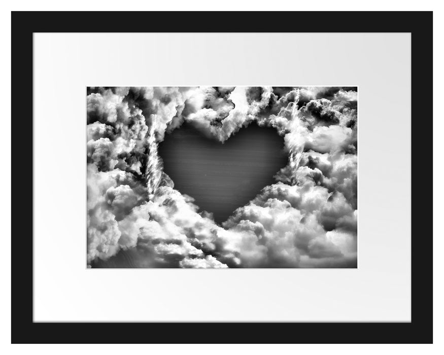 Romantisches Herz in den Wolken Passepartout 38x30