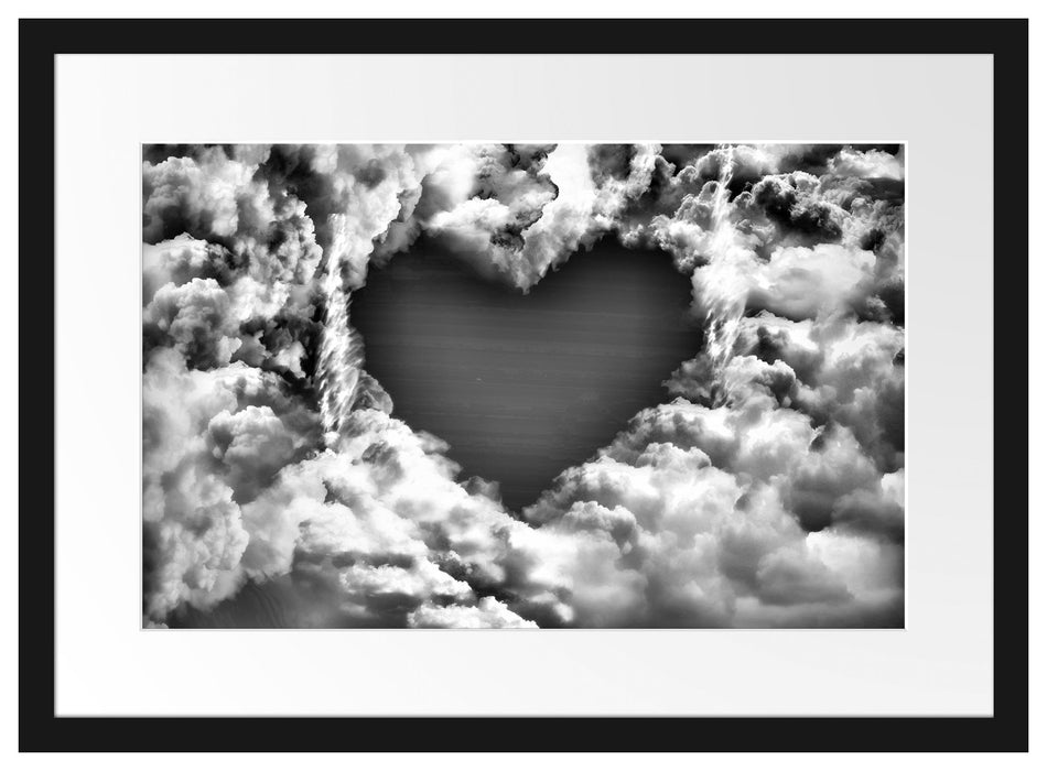 Romantisches Herz in den Wolken Passepartout 55x40