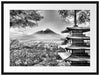 Japanischer Tempel im Herbst Passepartout 80x60