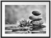 Seerosenblüte mit Zen Steinen Passepartout 80x60