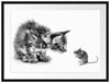 Katze und Maus Freunde Passepartout 80x60