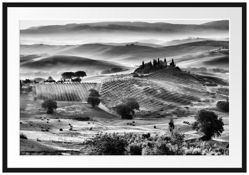 Toskana Landschaft Passepartout 100x70