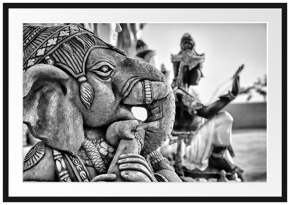 Pixxprint Elefantengottheit in Thailand, im Galerie-Passepartout Bilderrahmen