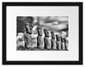 Moai Statuen auf den Osterinseln Passepartout 38x30