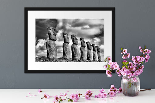Moai Statuen auf den Osterinseln Passepartout Wohnzimmer