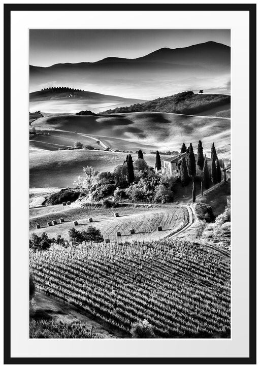 Wunderschöne Toskana Landschaft Passepartout 100x70