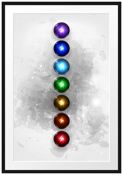 Pixxprint Chakra des Körpers, im Galerie-Passepartout Bilderrahmen