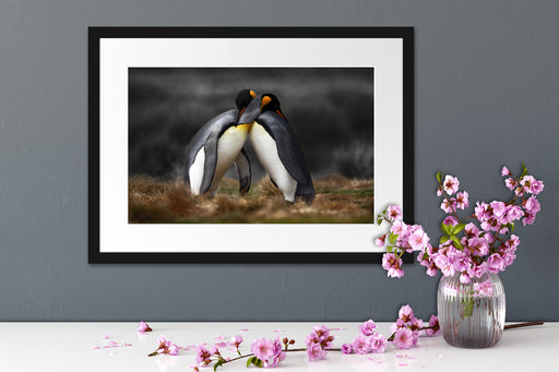 Pinguine in der Antarktis Passepartout Wohnzimmer