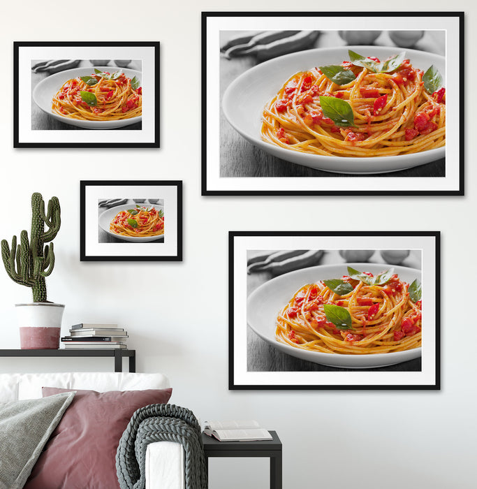 Rustikale italienische Spaghetti Passepartout Dekovorschlag