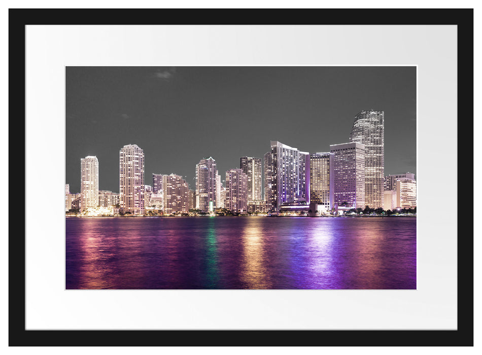 Skyline von Miami Florida Passepartout 55x40