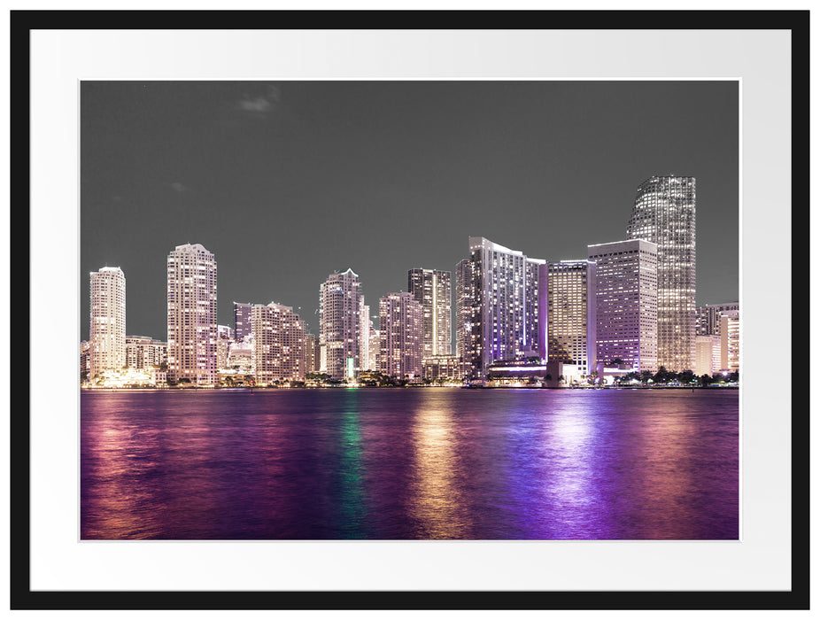 Skyline von Miami Florida Passepartout 80x60