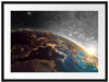 Erde im Weltall Passepartout 80x60