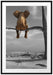 Elefant auf einem Ast in der Wüste Passepartout 100x70