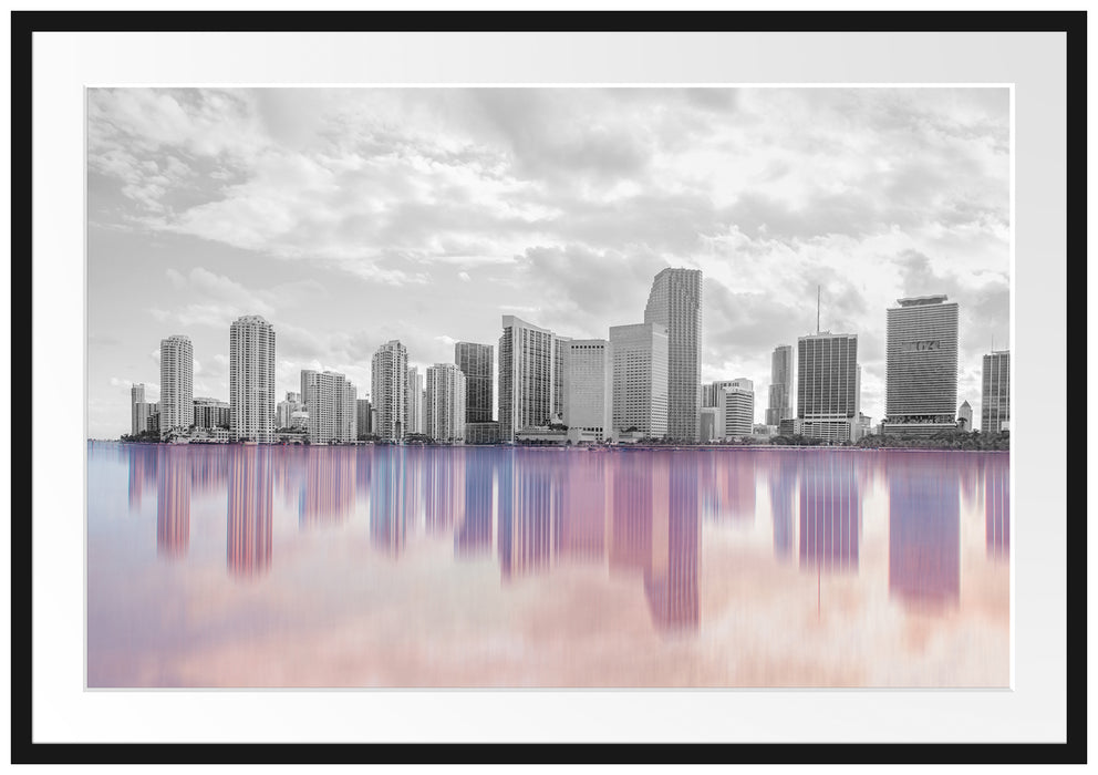 Miami Florida Skyline Passepartout 100x70