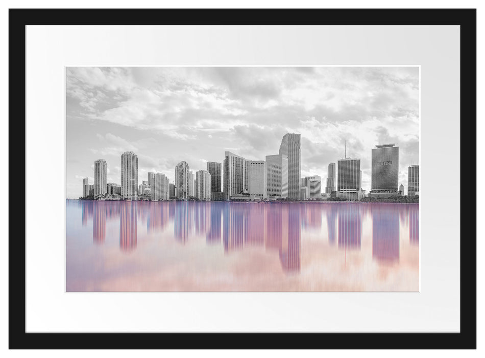 Miami Florida Skyline Passepartout 55x40