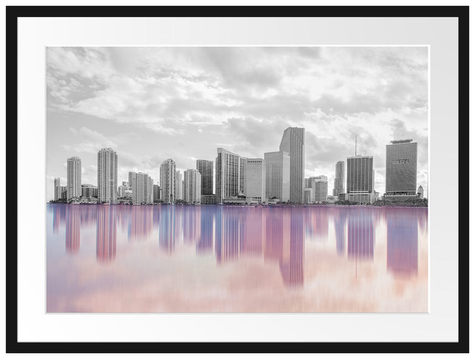 Miami Florida Skyline Passepartout 80x60