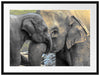 Elefantenmutter mit Kalb Passepartout 80x60